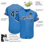 Baseball Jersey Puderblau Schwarz-Weiß Custom Authentic