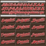 Braunes authentisches rot-weißes Baseballtrikot nach Maß