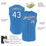 Ärmelloses Baseball Blau Weiß-Marineblau Custom Powder Jersey Authentic Ärmelloses Baseball Blau Weiß-Marineblau Custom Powder Jersey Authentic