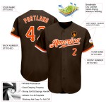 Benutzerdefiniertes Orange-Weiß Baseball Jersey Authentic Braun