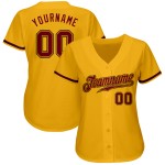 Baseball Gold Crimson-Schwarz Authentic Custom Jersey