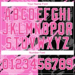 3D Damen Muster Cropped Graffiti V-Ausschnitt Jersey Baseball Scratch Pink-Weiß Custom