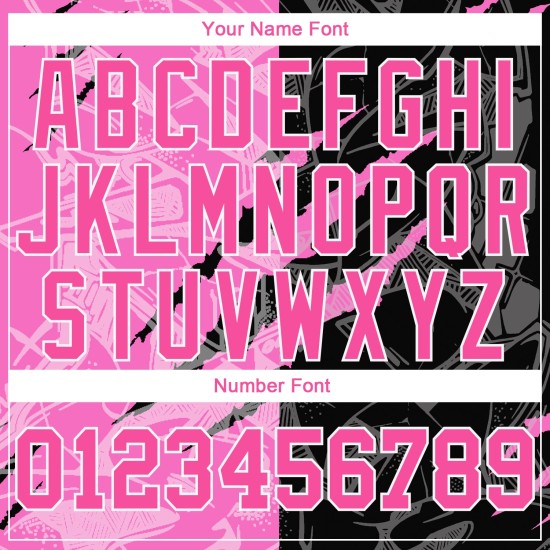 3D Damen Muster Cropped Graffiti V-Ausschnitt Jersey Baseball Scratch Pink-Weiß Custom